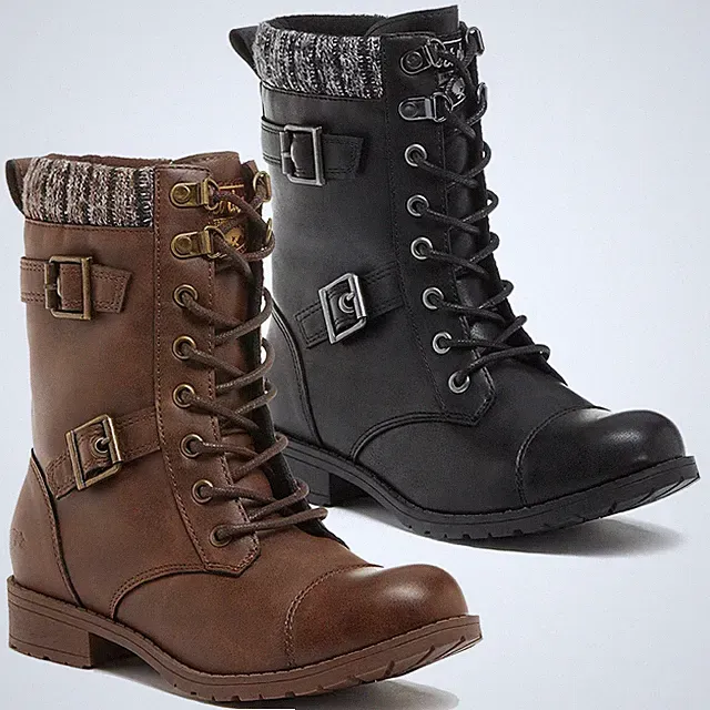 Rocket Dog Billie Damen-Militärstiefel Knöchelschnalle Schnürung Größe 4 bis 8