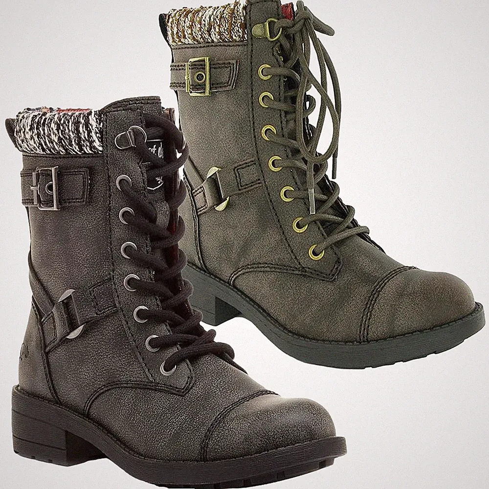 Rocket Dog Thunder klassische Damen-Bikerstiefel zum Schnüren Größe 4 bis 8