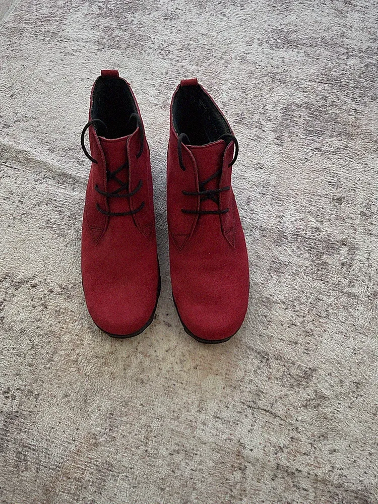 Rohde Stiefeletten Schnürstiefel Lila Damen Gr. 8 Wildleder Wasserdicht Neu