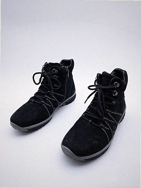 rollingsoft by Gabor Unisex Schnürstiefel Leder Schwarz Gr. 38 EU Art. 41481-98