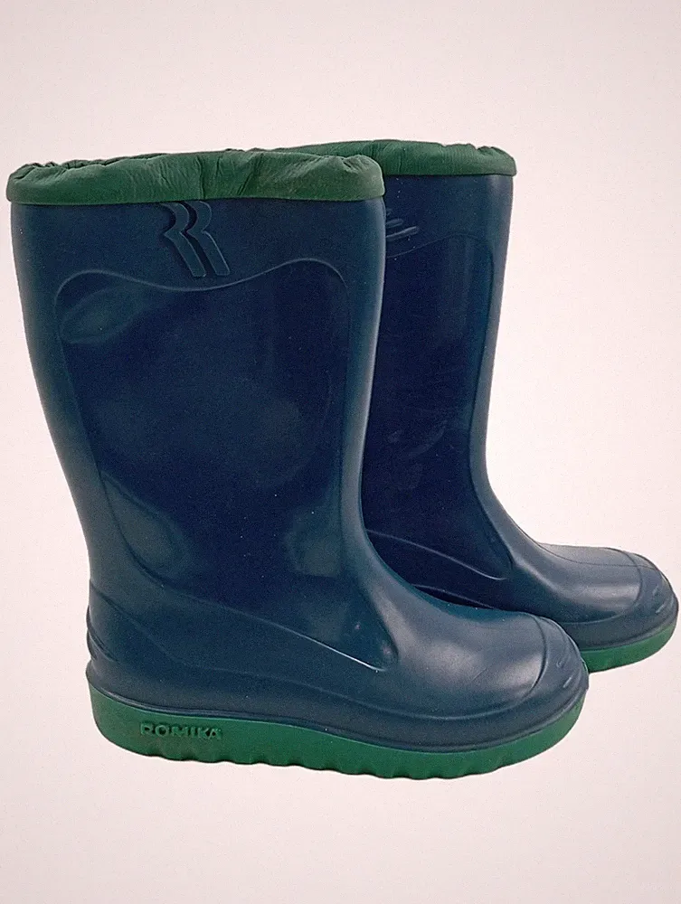Romika Kinder Gummistiefel Stiefel Gr. 27 Dunkelblau Grün Outdoor
