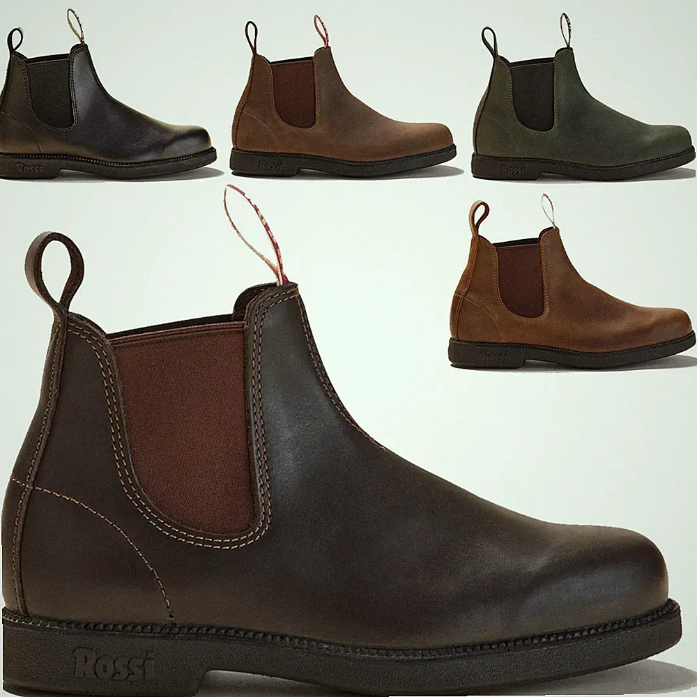 Rossi Boots Booma 607 Leder Chelsea Stiefeletten Unisex Pull-On