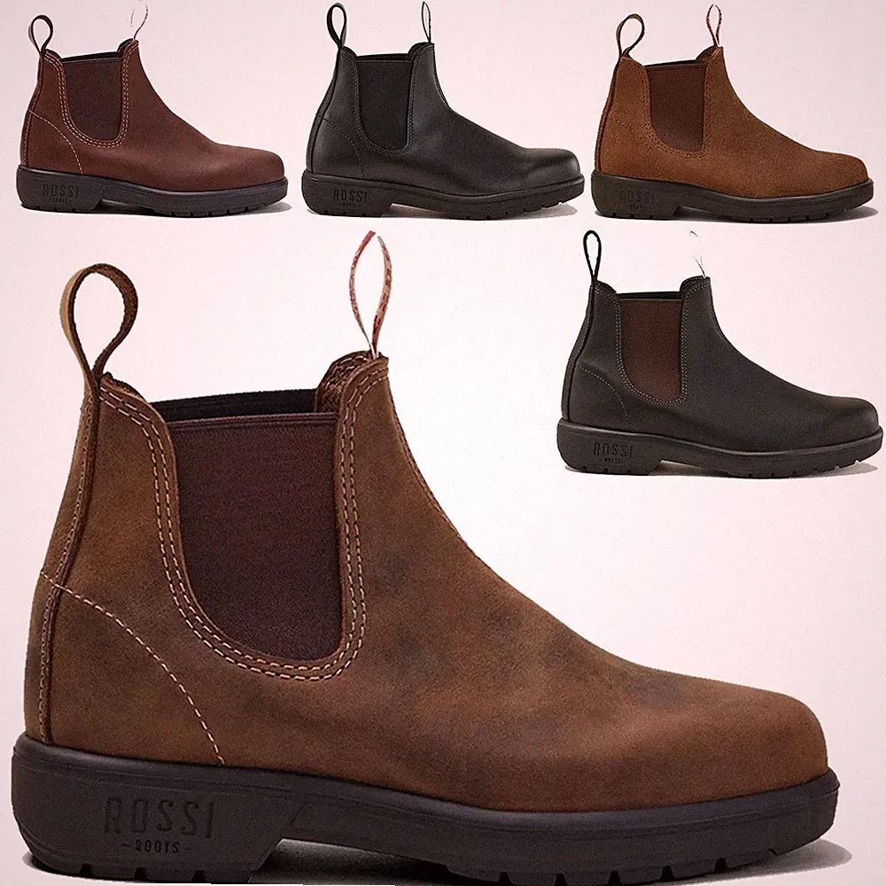 Rossi Boots Endura 303 Unisex Chelsea Boots Arbeit Stiefel Leder Ankle 2,8cm