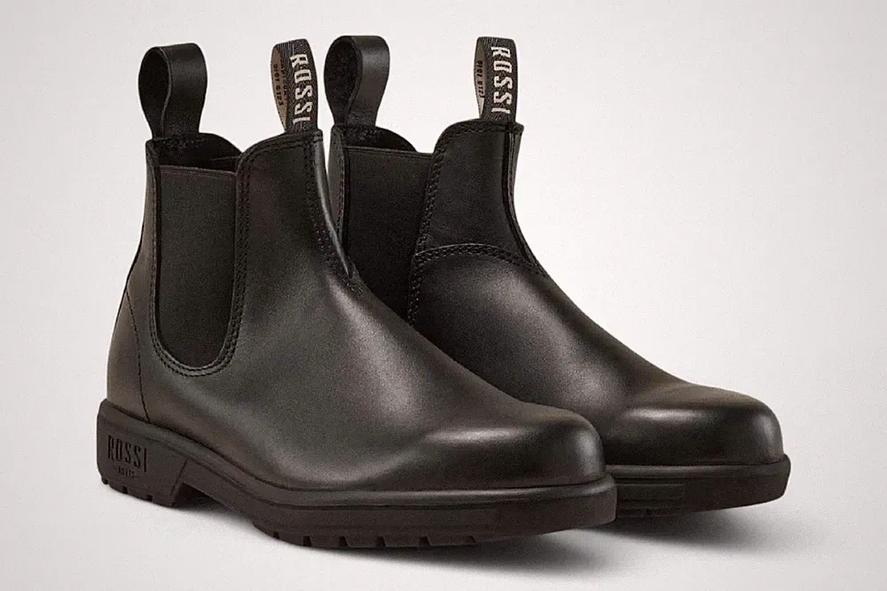 Rossi Schwarz Leder Chelsea Stiefel Endura 303 Australisch Unisex Arbeit Knöchel