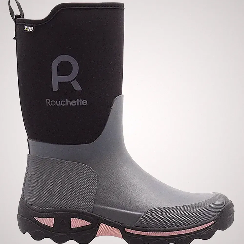 Rouchette Damen Gummistiefel Clean Garden Grau Wasserdicht Selbstreinigend