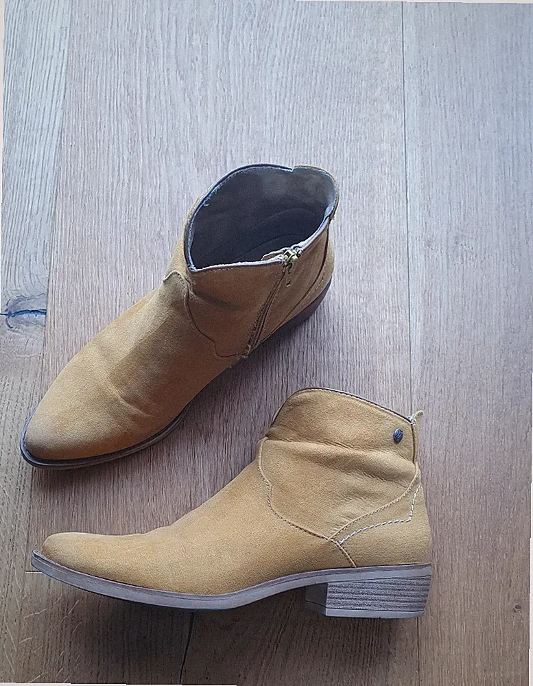 s.Oliver Cowboy Western Stiefelette, curry, Gr. 41