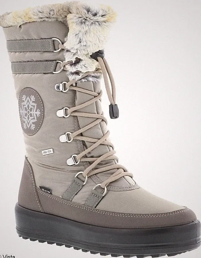 "SALE" Vista Damen Winterstiefel Boots beige Reisverschluss wasserdicht Größe 39