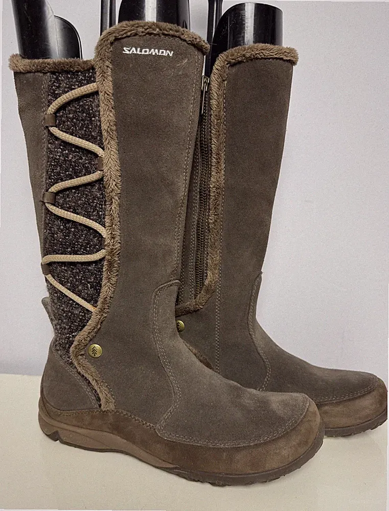 Salomon Stiefeletten Gefüttert 38.5 Wildleder Boots Stiefel Booties Schuhe 8767