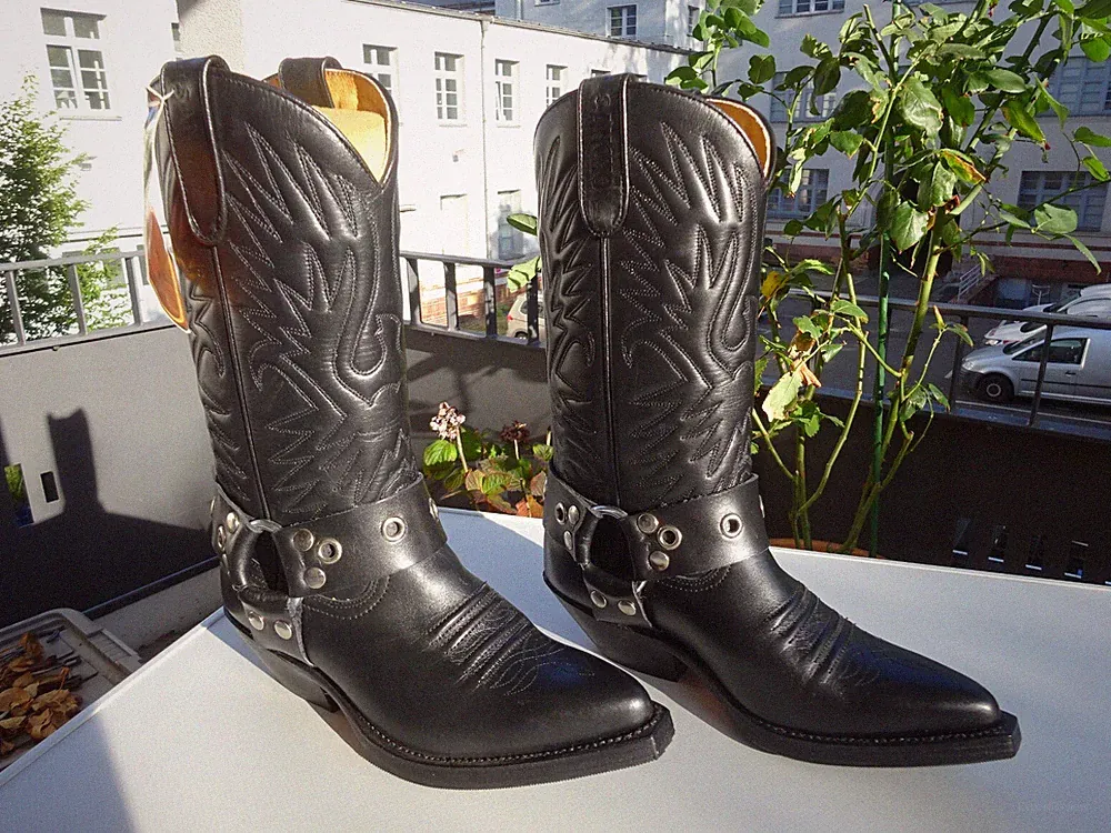 SANCHO 4088 Damen Schuhe Cowboy Stiefel Leder Goodyear Welted Spain Gr.35 Neuw