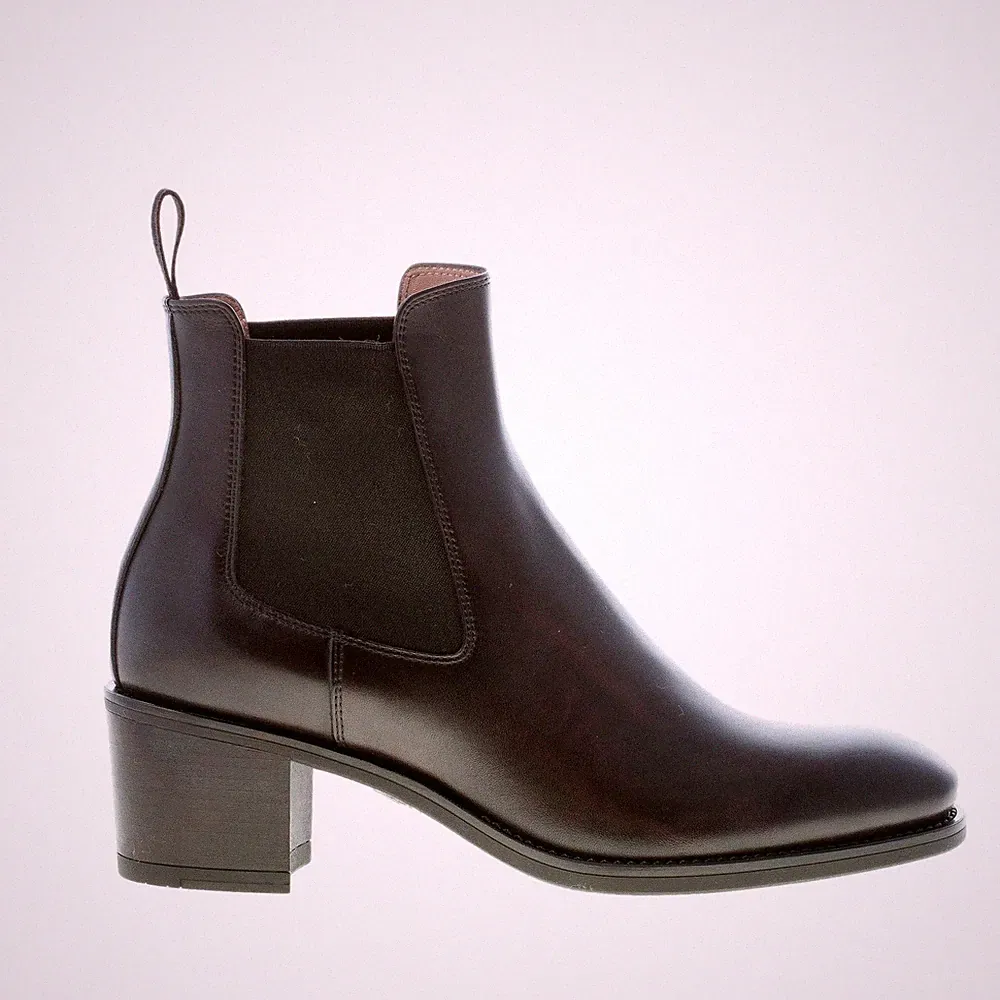 SANTONI damen schuhe schwarz leder Made in Italy chelsea boot 5,5 cm absatz