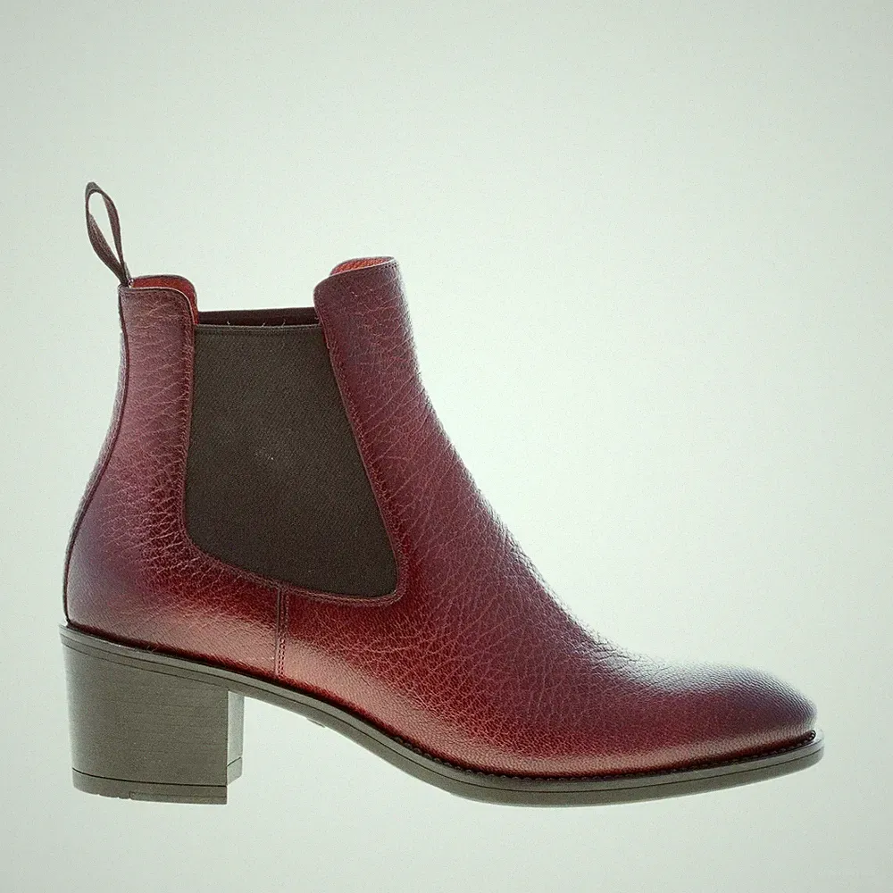 SANTONI Damenschuhe Stretch Stiefelette Leder gehämmert bordeaux