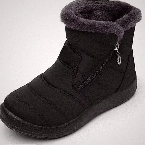 Scecocrs Damen Winterstiefel warm gefüttert wasserdicht rutschfest Schwarz 42EU