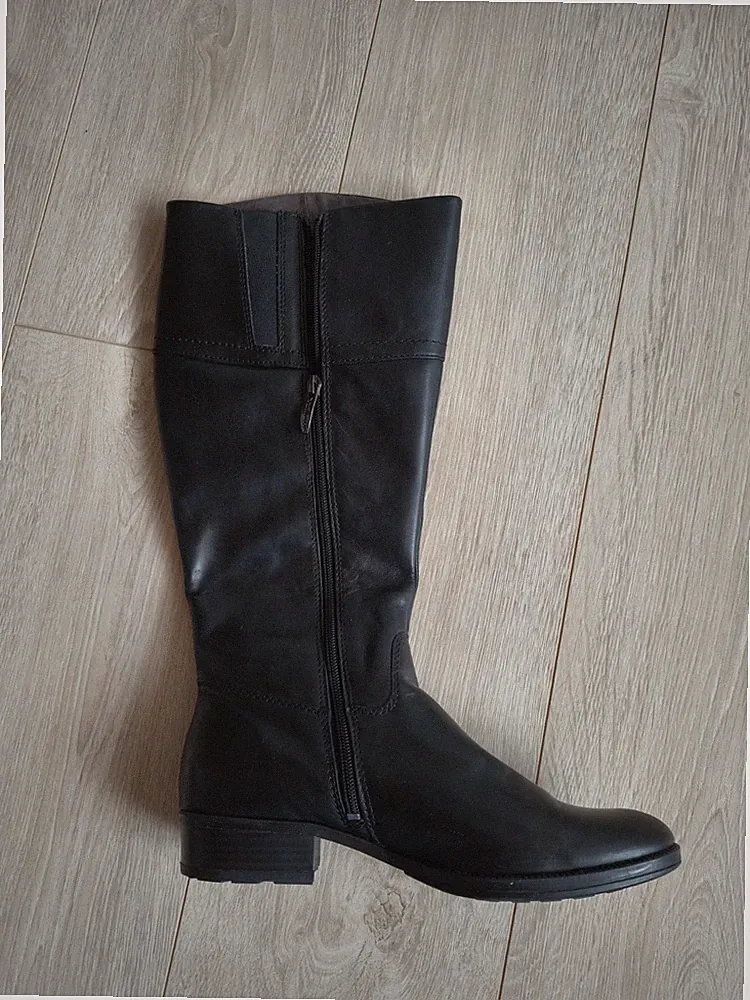 Schaftstiefel mit Dehnbarem Schaft Gr 38 Schwarz Damenstiefel, Neu, Ungetragen