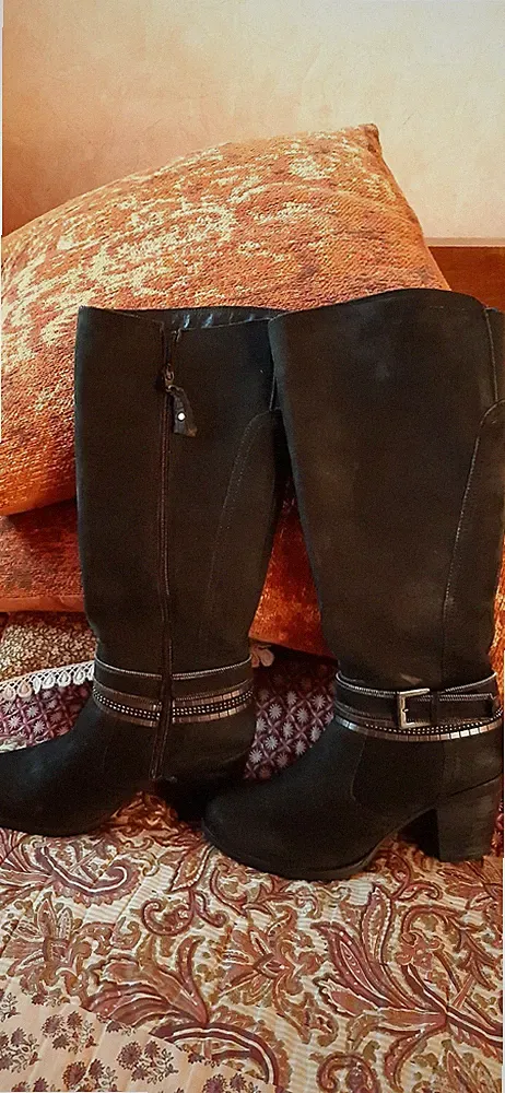 Schicke Otto Kern Langschaft Stiefel Wildleder schwarz 38 sr.guter Zustand neuw