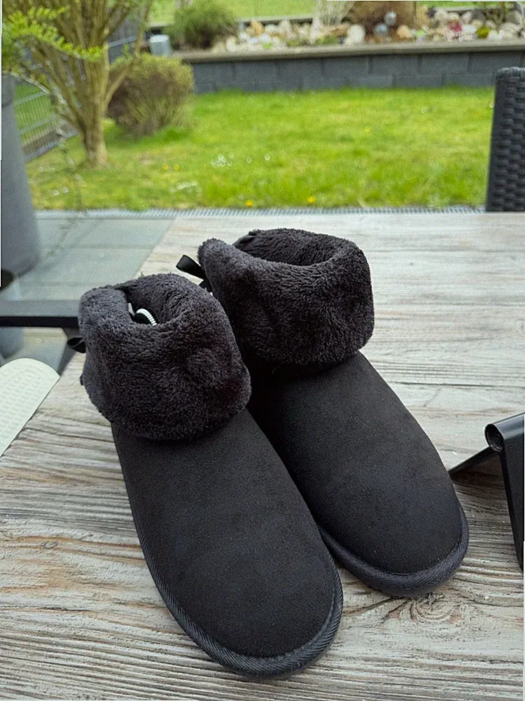 Schneeboots Boots von S.Oliver Gr.39 Wildlederimitat Fellfutter mit Schleife