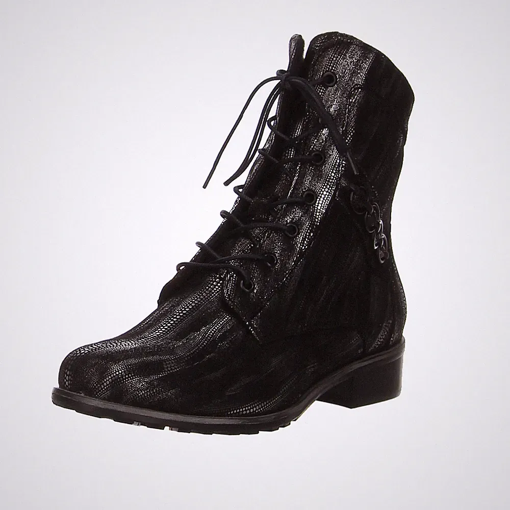 Schnür-,Zug-u.Schnallenstiefel von Simen in Schwarz