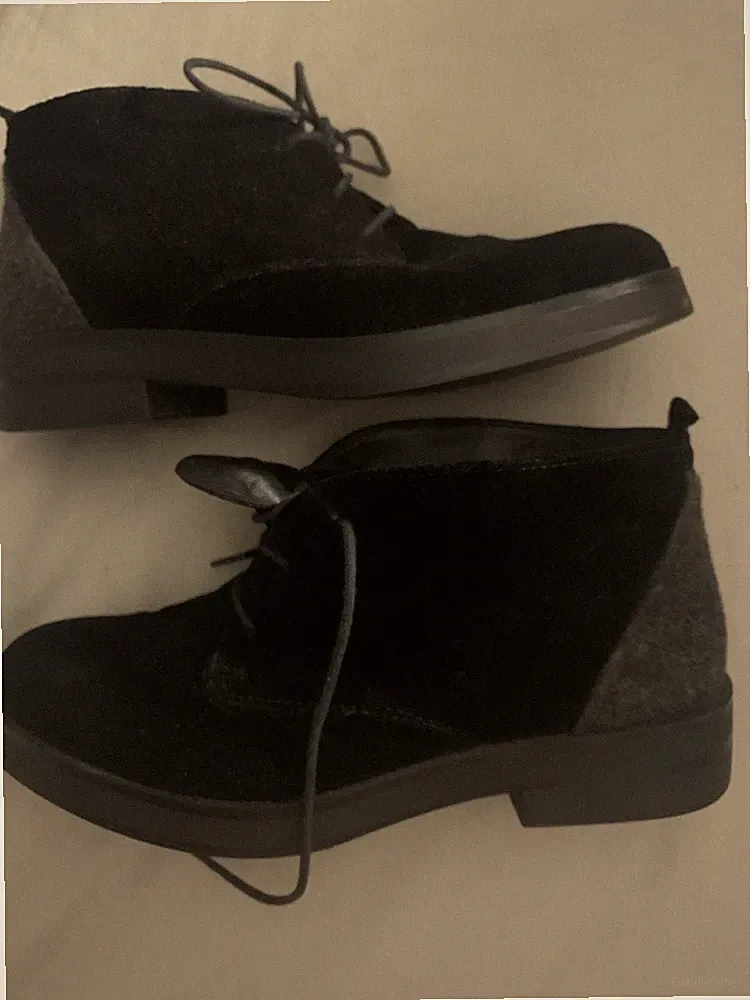 Schnürschuhe Boots Echt Leder Gr 4 37 Orthopädische Einlagen Geeignet Wneu Grau