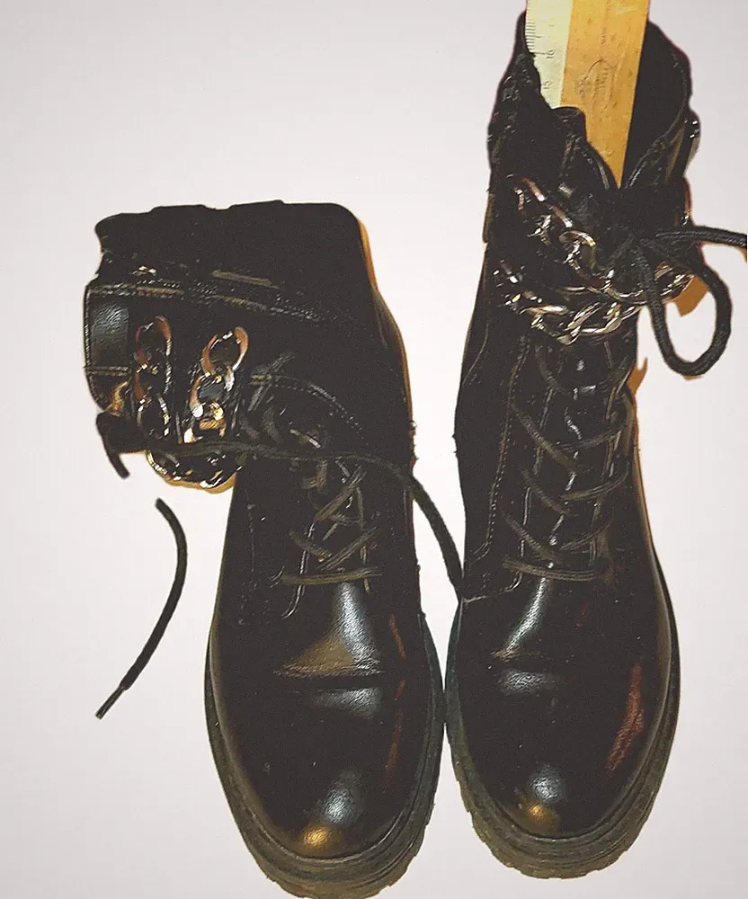 schnürstiefel damen 36 Schwarz halbhoch