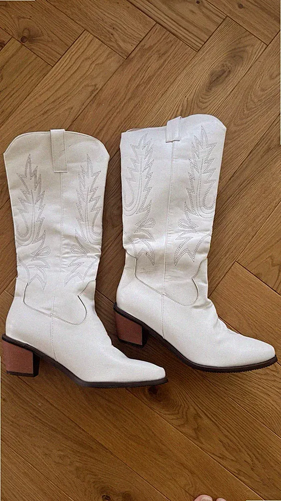 Schöne Cowboyboots Weiß Von Meinzo Größe 42 Neu