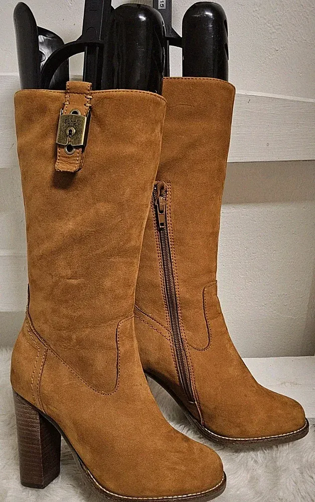 Scholl Stiefel Gr.36 Damen Schuhe Wildleder Absatzschuhe Neuwertig