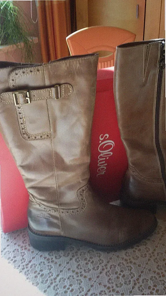 Schuhe Stiefel Leder Lederstiefel 39 UK6 S.Oliver Damen Orginal Verpackung neuwe