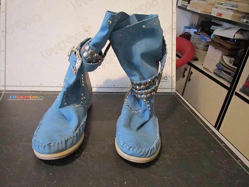 Schuhe Stiefelette Frühling Sommer Damen Stoff und Nieten 37