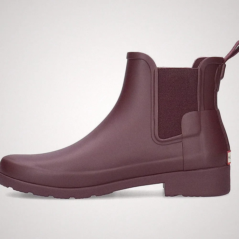 Schuhe Wasser Damen Hunter Original Refined Chelsea WFS1017RMAOXBLOOD Dunkelrot