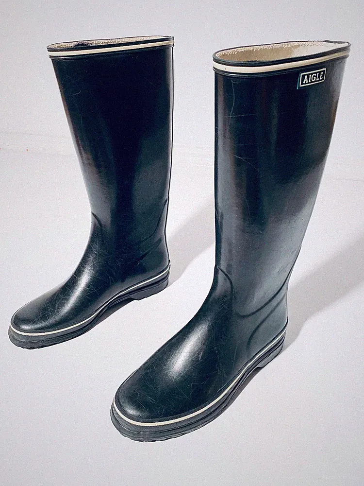 Schwarze Aigle Gummistiefel Größe 38