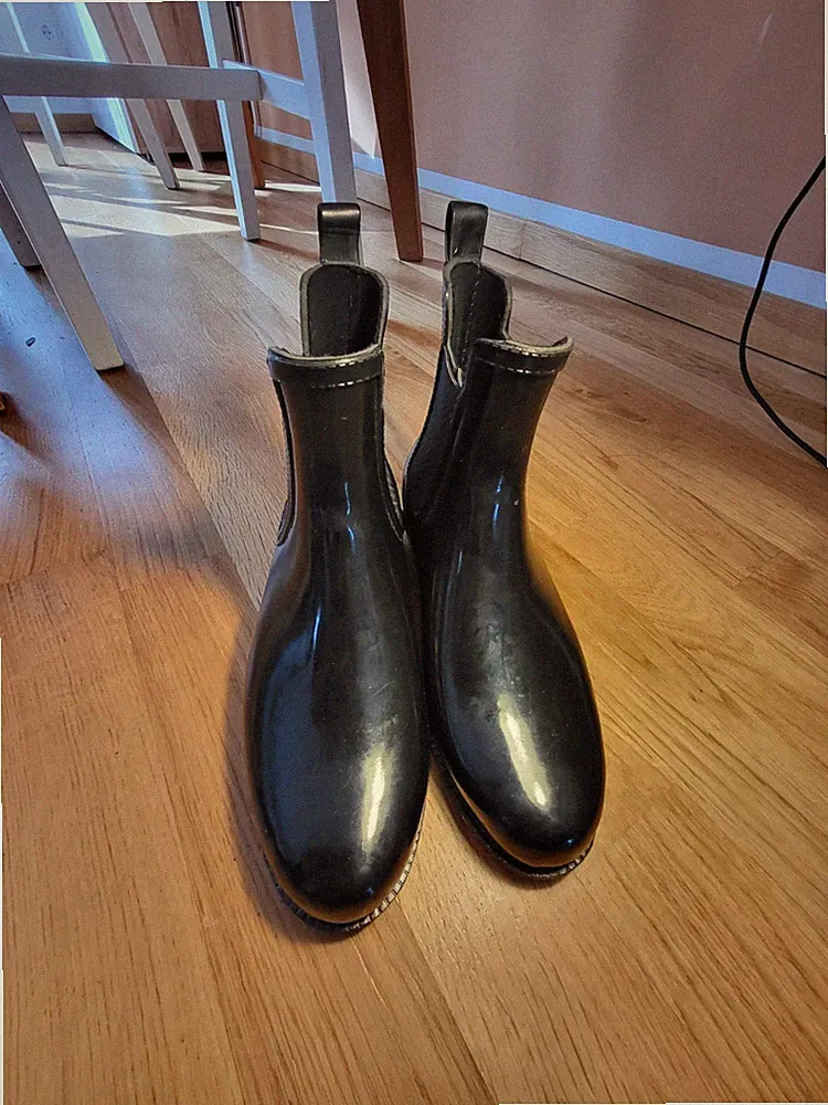 🌧️ Schwarze Chelsea Gummistiefel – Regenboots – Gr.37