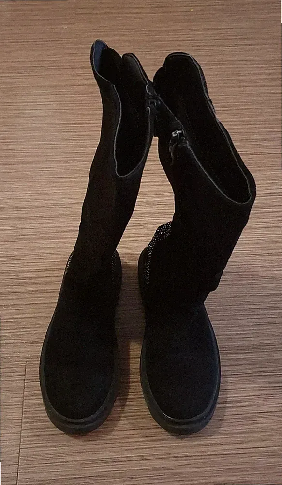 Schwarze Damen-Winterstiefel von DeeZee, Größe 34