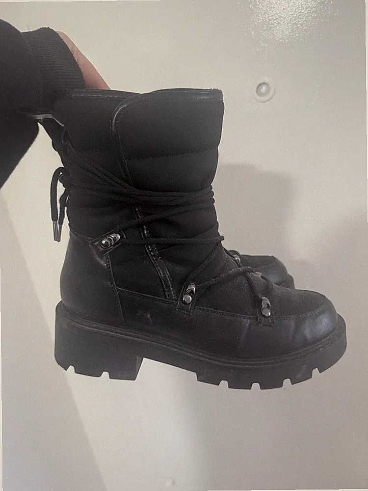 Schwarze Hohe Damen Winterstiefel, Größe 39