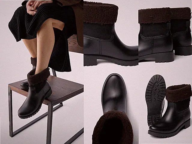 SEE BY CHLOÉ Ankle Boots Fellbesatz Fur Trim Schuhe Shoes Biker Stiefel Black