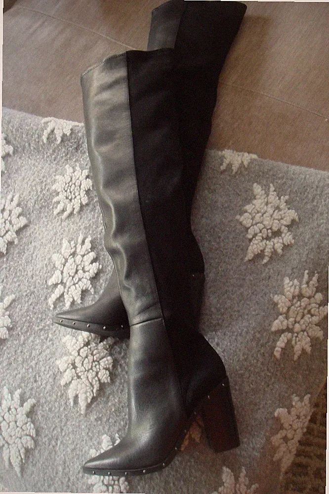 Sehr edel Overknees Nieten Aldo Gr 37 Neu KP 260,- Leder Wildleder inkl. Versand