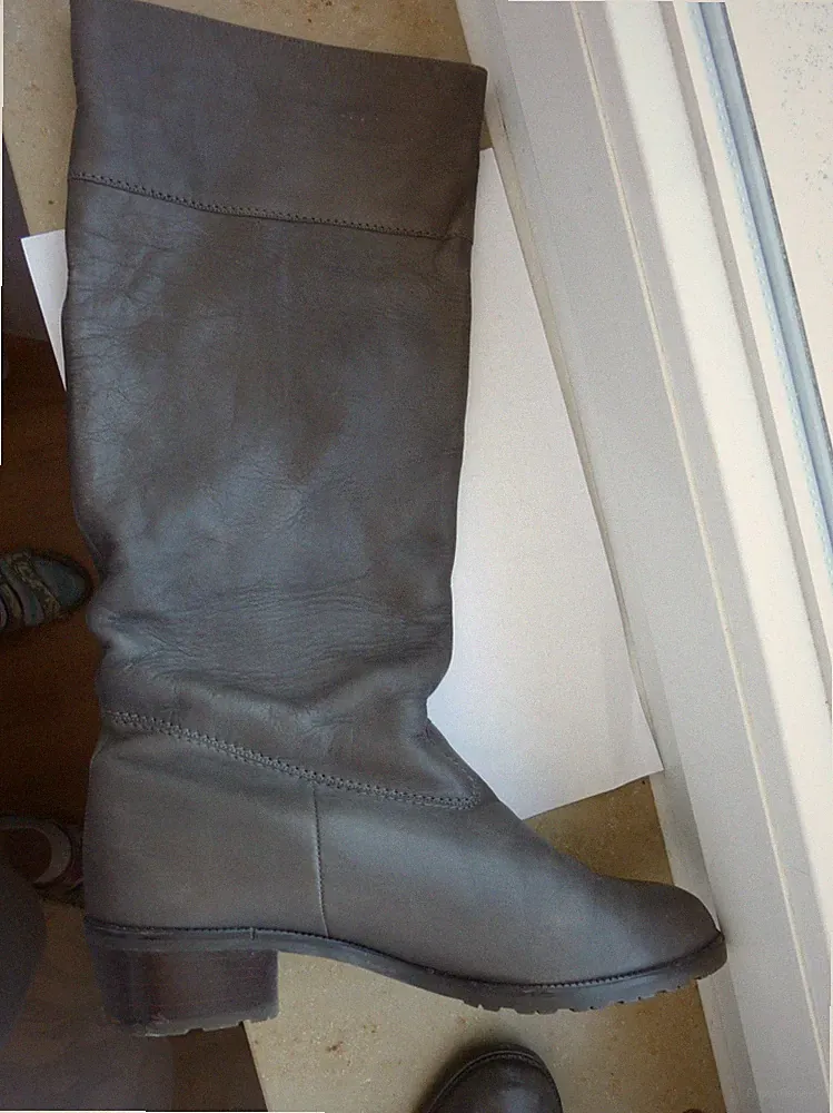 Semler Stiefel graugrün 4,5 / 37,5 graugrün Echtleder herausnehmbare Sohle 80er