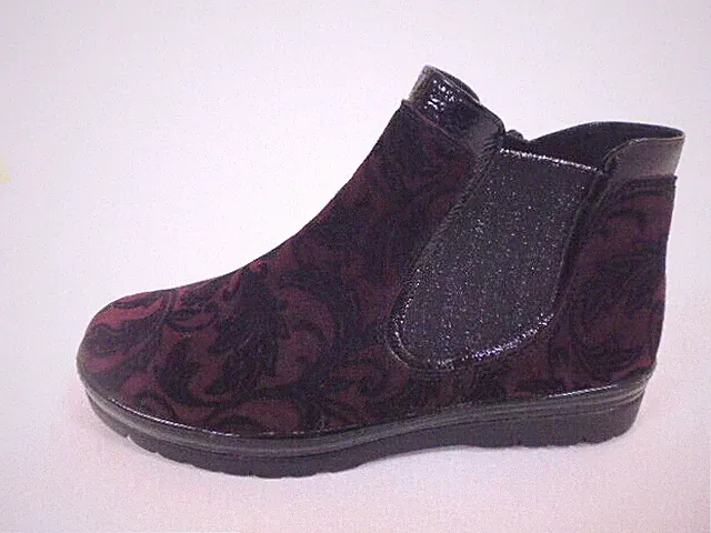 SEMLER Stiefeletten Chelsea Schuhe Leder bordeaux / schwarz 4,5 37,5