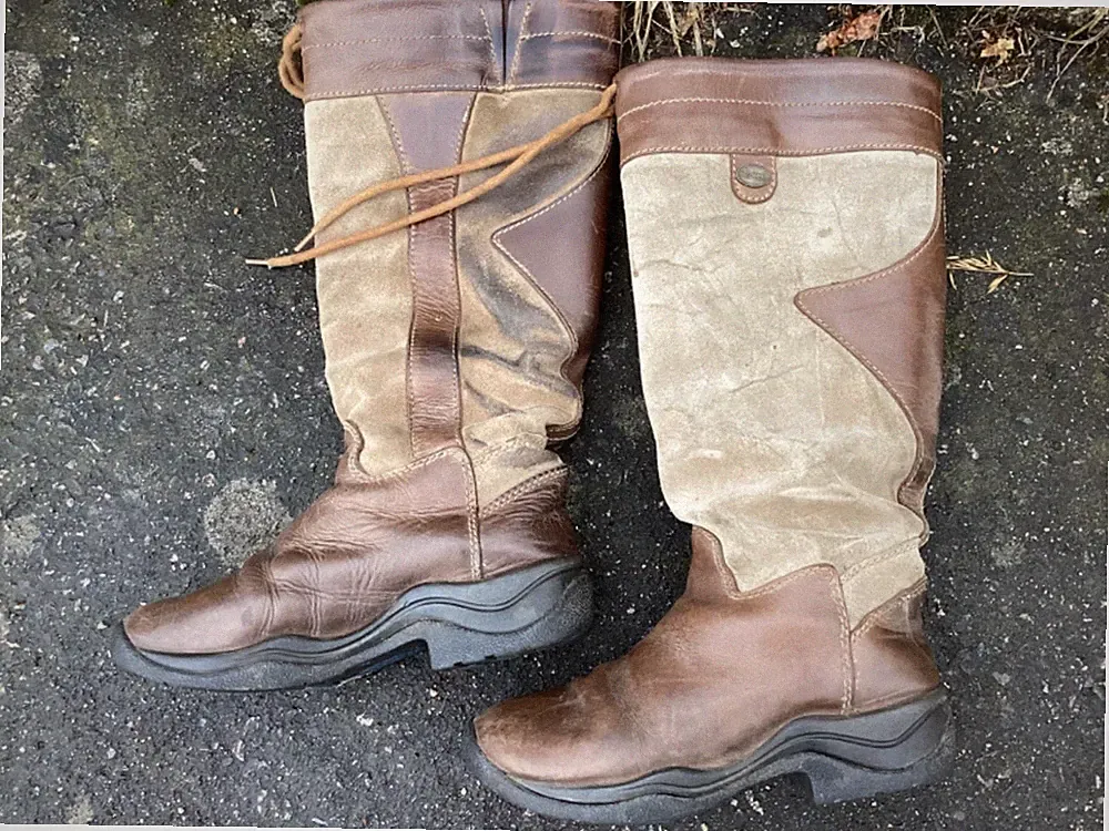 Sherwood Dalton Braun Leder Damen Country Stiefel Gr. 4 UK (passt 5) Gebraucht