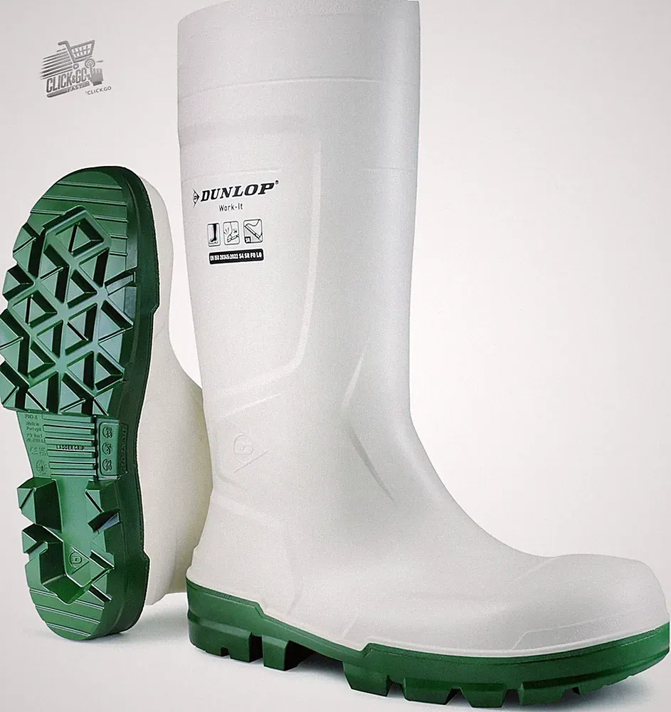 Sicherheitsstiefel Dunlop Work-It S5 Gummi PVC weiß Arbeit Größe 42