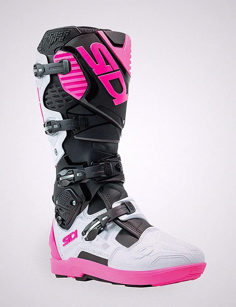 SIDI CROSSFIRE 3 SRS ENDURO OFFROAD MOTORRADSTIEFEL BLACK/WHITE/PINK CROSS 2025