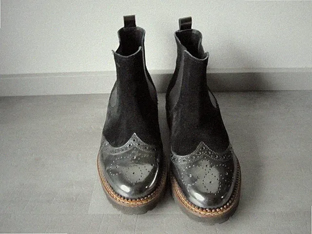 SIOUX Chelsea Boots Stiefelette Veselka Velour-Lackleder schwarz 38 150€