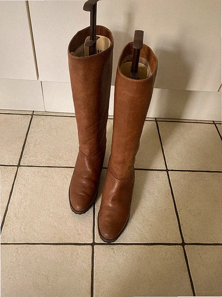 Sioux Damen Winterstiefel Gr. 40 Echtleder Lammfell gefüttert Braun Lederstiefel