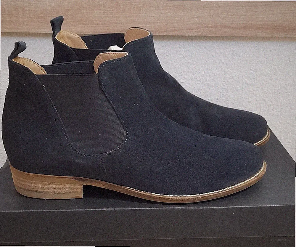 SIOUX Horatia Damen Schlupfstiefel Chelsea Boot Ankle Boots Leder blau Gr. 37,5