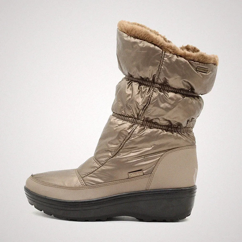 Skechers Damen Adventure Stiefel bronze Synthetik Mittel Winterstiefel EU 41