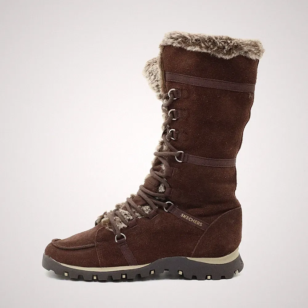 Skechers Damen SN 45419 Stiefel Braun Lederimitat Outdoor Winterstiefel EU 36.5