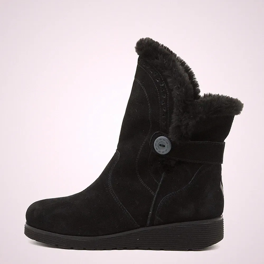 Skechers Damen SN49811 Winterstiefel Schwarz Leder Mittel Winter Stiefel EU 37,5