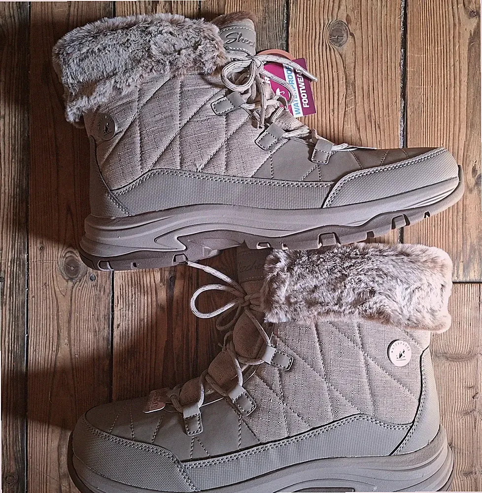 Skechers Damen Winterbootie Treso Wasserdicht Memory Foarm Gr 41 Taupe Neu