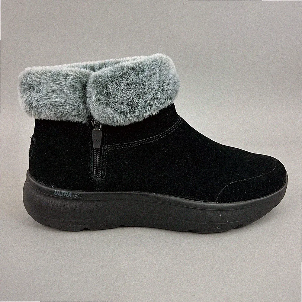 Skechers Stiefel Gr. UK6 Weite Passform Schwarz Wildleder On-The-GO Zugabe Winter Schnee Schuhe