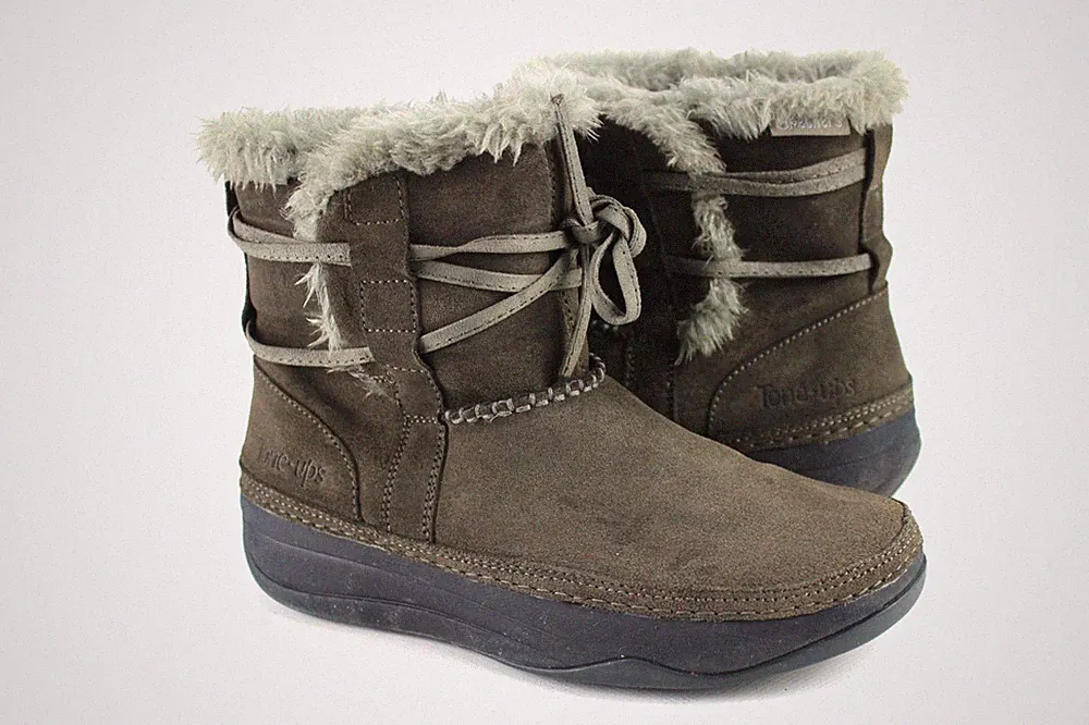 Skechers Tone-Ups Gr.36 Damen Stiefel Stiefelette Boots Gefüttert TOP L 617