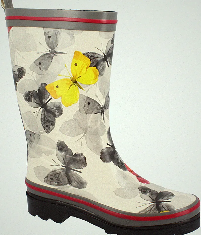Sofort lieferbar - Beck 853 Schmetterling eleganter Gummistiefel Regenstiefel