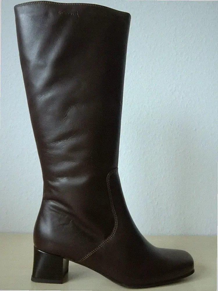 Softwaves Damen City Stiefel Schwarz Braun XL-Weitschaftstiefel 468/134