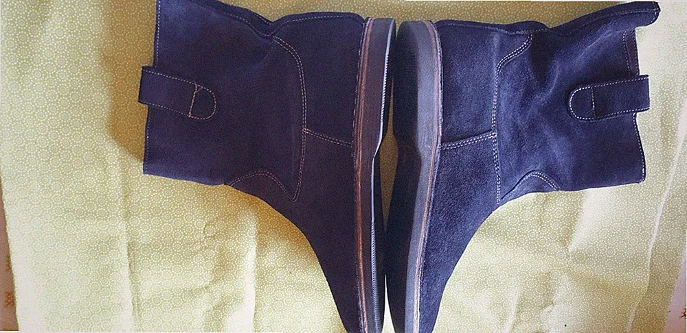 Sommer Boots Gr. 40,5 (UK 7), dunkelblau, dünnes weiches Leder, neuwertig!